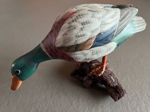 Canard De Collection En Bois Peint