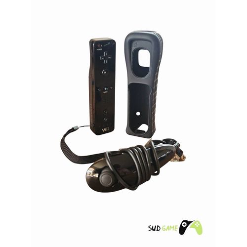 Nintendo Wii - Manette Wiimote + Nunchuk Noir Officiel - Très Bon état