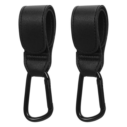(Lot De 2) Crochet Pour Chariot En Cuir, Crochet Pour Chariot Pour Bébé, Crochet Pour Sac À Langer, Crochet Multi-Usages, Sac À Provisions, Sac À Main, Accessoires Pour Chariot, Clip Pour Crochet Pour