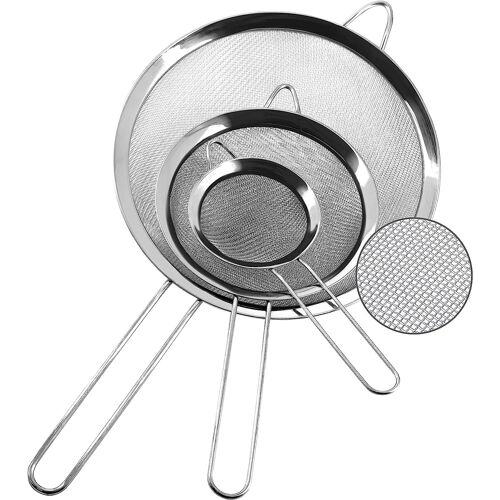Filtre À Tamis Fin - Tamis En Acier Inoxydable De Haute Qualité, Maille Durable, Poignée Ferme, Adapté Au Tamisage Des Matériaux Secs, Farine, Pâtes, Riz, Thé, 8.14.20cm