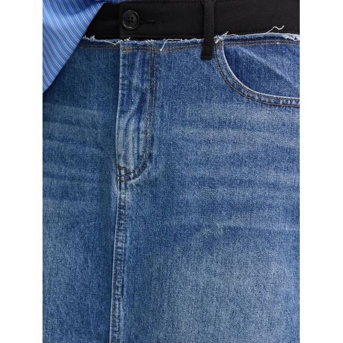 Desigual Jupe Mi-Longue À Empiècement En Jean - Bleu