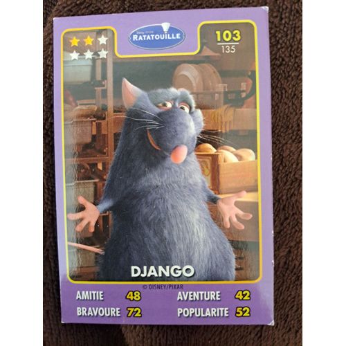 Carte Django - Ratatouille - Heros Disney Pixar Auchan - Numero 103/135 Collection Disney Pixar Rare - Carte Authentique Auchan !