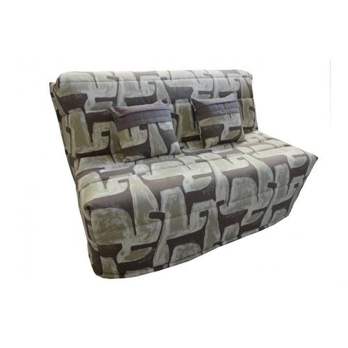 Banquette Bz Convertible Axel À Motifs Taupe 140*200cm Matelas Confort Bultex