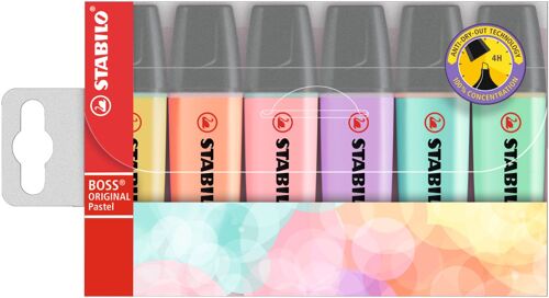 Pochette De 8 Surligneurs Stabilo Boss Original Pastel - Assortiment Pastel