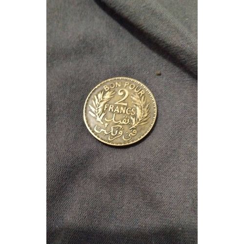 Monnaie 2 Francs Tunisie 1921
