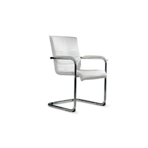 Chaise Cubika Polyuréthane Blanc Structure Chromée.