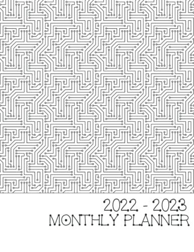 2022-2023 Monthly Planner: Large 2 Year Calendar Planner, Monthly With Bigger Daily Blocks, January-December, 24 Month Planner, 8.5 X 11, Goal &todo Organizer - Circuit Board White Cover