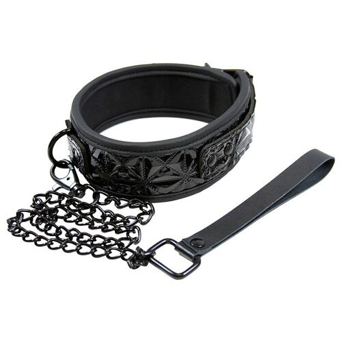 Collier Et Laisse En Vinyle - Sinful Collar - Noir