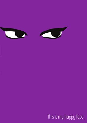 This Is My Happy Face Glossy Notebook: Funny Sarcastic Violet Gift Study A4 Notebook