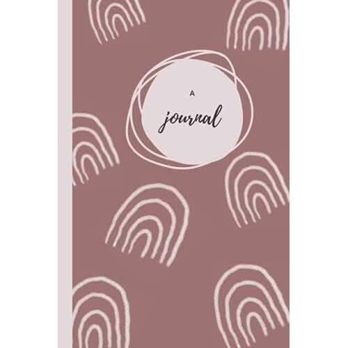 Rainbow Journal: Cute Pale Pink Doodle Rainbow Notebook Journal