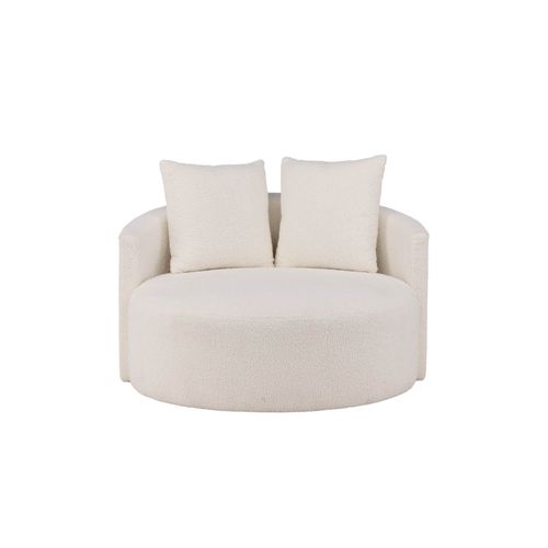 Canapé 2 Places Blanc En Polyester