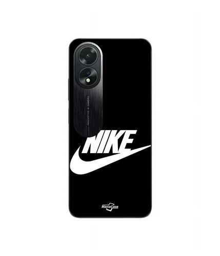 Coque Oppo A58 Nike Logo Blanc Front Noir