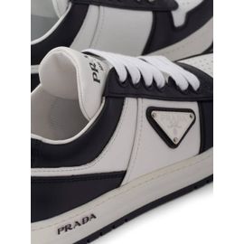 Prada Baskets Downtown En Cuir - Blanc