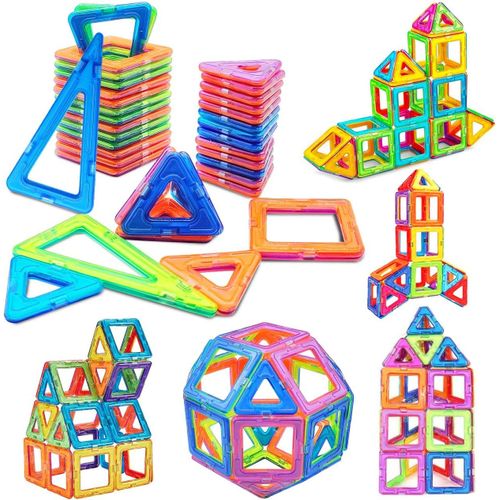 Jeux De Construction Magnetique, Blocs De Constructions Aimantés, 45 Pièces Blocs Magnétiques Pour Enfants, Jeu De Construction Magnetiques Enfants, Jeux De Construction Éducatifs Cadeau
