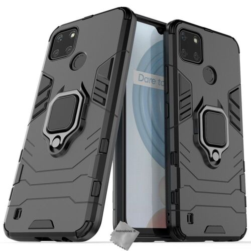 Housse etui coque rigide anti choc pour Realme C21-Y / C25Y + verre trempe - NOIR
