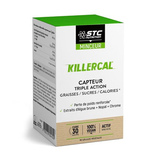 Stc Nutrition - Killercal - Capteur Triple Action Graisse/Sucre/Calories - Active La Perte De Masse Grasse - Réduit L'apport Calorique Et L'appétit - Pilulier De 90 Gélules Végétales - Vegan 