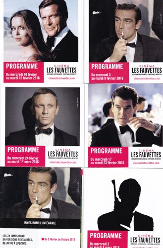 James Bond - Integrale Les Fauvettes Lot De 6 Mini Programmes 