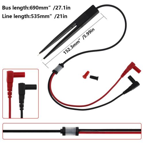 Sonde à Clip de Test SMD, 250V, embouts de fils, fils plaqués or pour condensateur multimètre de résistance