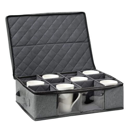 Boîte De Rangement Pour Tasse À Café, 12 Compartiments Mobiles, Design Visible, Pochette Pour Tasse À Thé En Plein Air, Intérieur, Camping, Randonnée