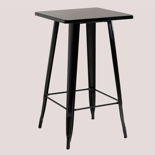 Table Haute Carrée 60x60 Cm En Acier Lix Noir