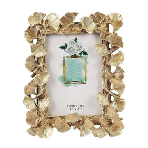 Résine Retro Frame Golden Ginkgo Leaf Photo Cadre Décorations De Maison