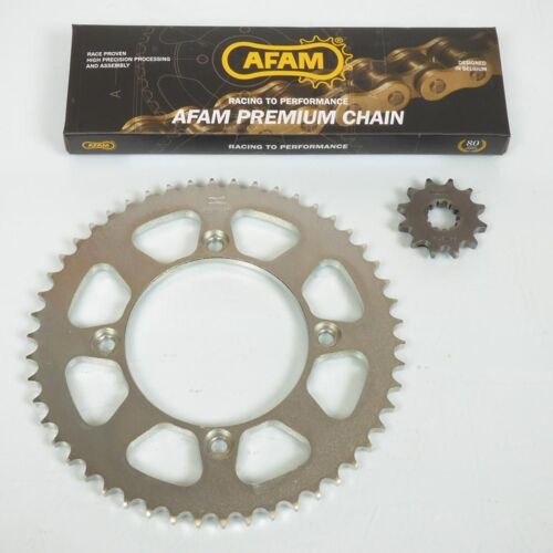 Kit Chaîne Afam Pour Moto Beta 50 Rr Enduro Standard 2012 À 2014 Neuf
