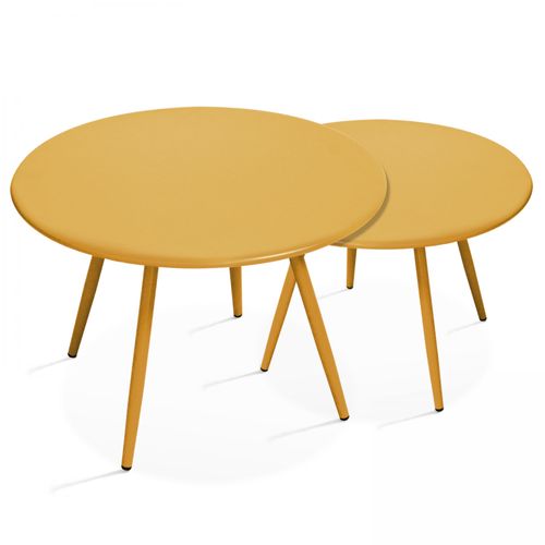 Lot De 2 Tables Basses Acier Jaune