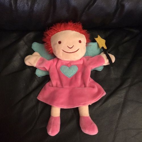 Hema Doudou Fee Poupee Marionnette Rose Papillon Bleu Baguette Étoile