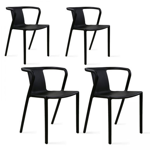 Lot 4 Chaises Plastiques Polypropylène Noir