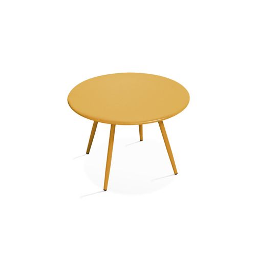 Table Basse Ronde En Acier Jaune