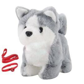 E Bébé Jouet Chien Qui Marche Aboie Queue Remuant En Peluche Interactif Électronique Animaux Jouets Chiot Pour Filles
