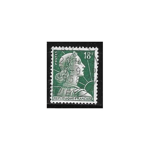 Timbre Oblitéré De 1955,N°1011a.Marianne De Muller 18f Vert Foncé.