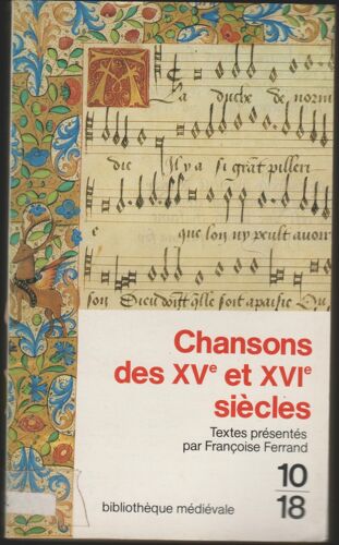 Chansons Des Xvè Et Xviè Siècles