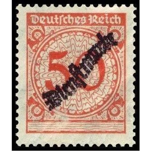 Allemagne, Rép. De Weimar 1923, Très Beau Timbre De Service Neuf** Luxe Yvert 74, Série Rosace, Grands Chiffres, 50pf. Orange, Surchargé "Dienstmarke".