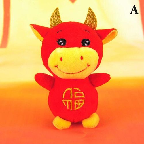 Peluche De B¿Uf Du Zodiaque Chinois, Jouet Mascotte, Poupée Pendentif, Nouvel An 2021