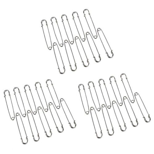 Grande épingle de sécurité en métal de 4 pouces, 30 pièces, suffisamment grande et solide pour contenir des tissus et des matériaux lourds, toile