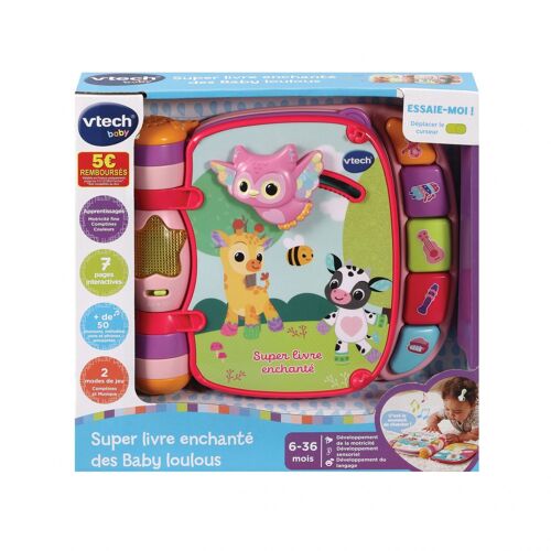 VTECH BABY SUPER LIVRE ENCHANTÉ DES BABY LOULOUS (ROSE)