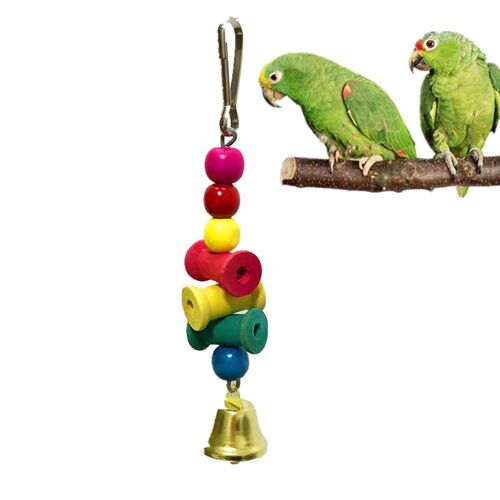 Balançoire À Oiseaux En Bois, Jouet Avec Cloches Suspendues Pour Animal De Compagnie, Cage À Perroquet, Support De Perche