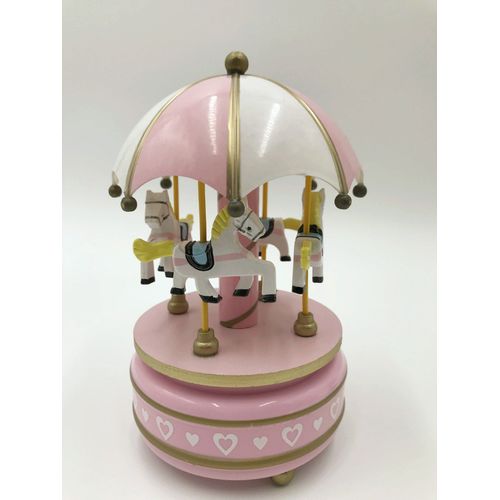 Boîte À Musique À Cheval Carrousel Rotative, Horloge À Remonter, Jouet Pour Enfants, Cadeau De Noël, Décoration De Table Ronde, 20x10cm