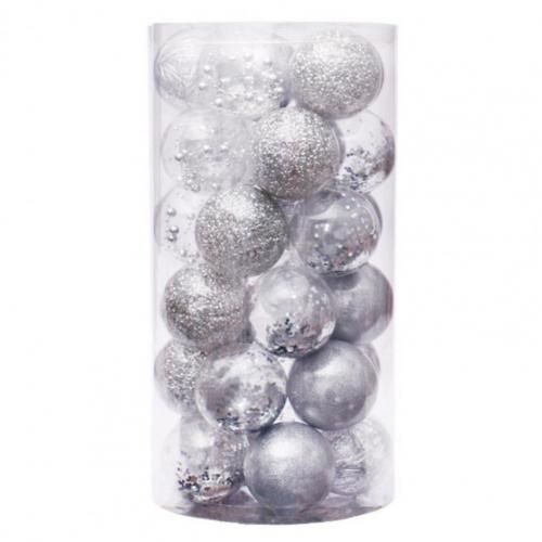 Boules d'arbre de noël à Surface lisse, 24 pièces, excellentes boules de noël à suspendre, décoration de fête à domicile