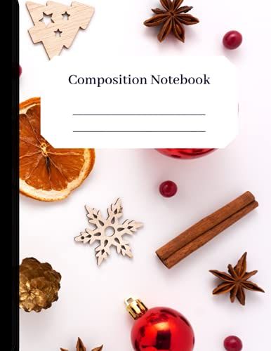 Winter Holiday Cheer - Christmas-Themed Composition Notebook: Wide Ruled Lined Notebook 120 Pages 8.5 X 11 For Kids And Adults - Fun School Essentials