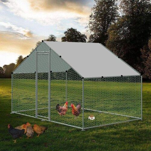 Bc-Elec - Ra-322 Poulailler D'extérieur 3x2x2m, Enclos Grillagé Pour Poules, Volaille, Structure En Acier Galvanisé 25x0.65mm