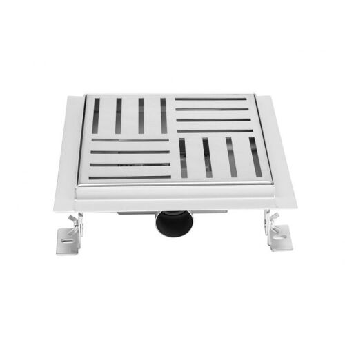 Bc-elec - Q05-20 Caniveau de douche en inox carré 20cm, sterfput de douche, hauteur ajustable 63-83mm Q05