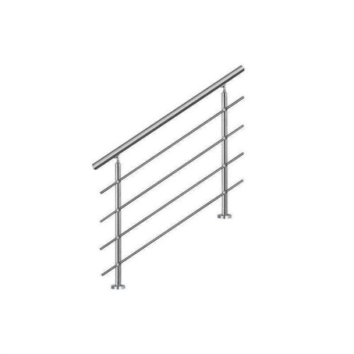 Bc-elec - AHM1004 Main courante d'escalier 100cm, balcon, balustrade, garde-corps en inox avec 4 barres transversales, install. à plat ou inclinée