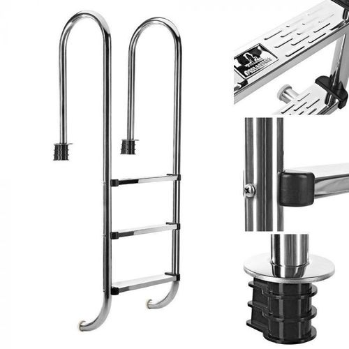 Bc-elec - PL003 Echelle de piscine à 3 échelons en acier inoxydable 304SS, 158cm, Escalier piscine à 3 marches