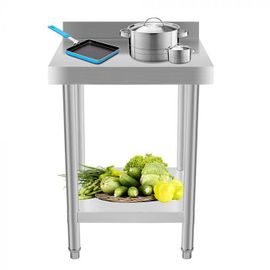 Bc-Elec - Wt2424b Table De Cuisine, Plan De Travail Avec Rebord En Inox 60x60cm, Idéal Cuisine, Restaurant, Gastronomie, Table De Découpe