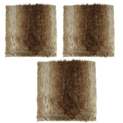 2 Coupons De Fausse Fourrure Grise 29 X 29 Cm