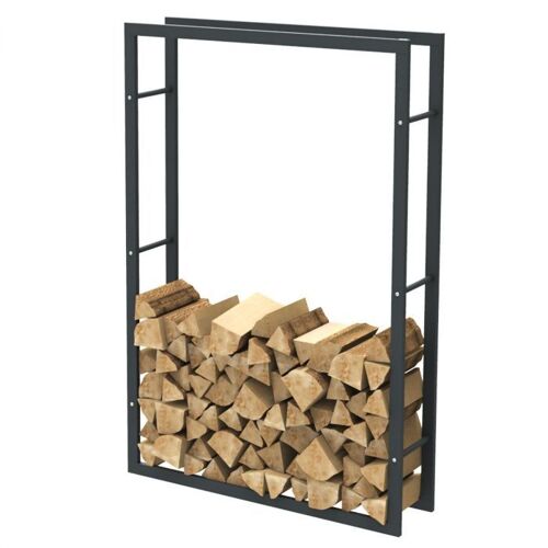 Bc-elec - HHWPF0026 Rangement à bois en acier noir 150*100*25CM, rack pour bois de chauffage, range-bûches