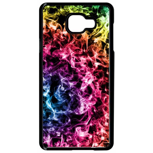 Coque galaxy a7 (2016) - smoke fume arc en ciel - noir