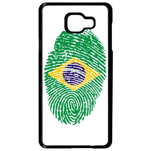 Coque galaxy a7 (2016) - empreinte digitale drapeau bresil brazil - noir